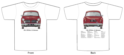 Volvo Amazon 2 door 1961-70 T-shirt Front & Back